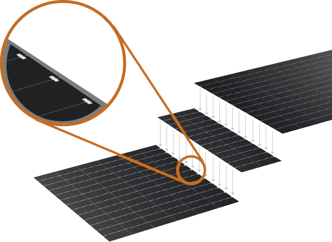 Zoom sur un panneau photovoltaïque Zoom sur un panneau photovoltaïque
